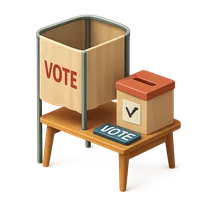 Polling booth 3D icon