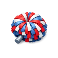 Red Pom-Pom 3D icon