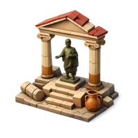 Brown Pompeii Mural 3D icon