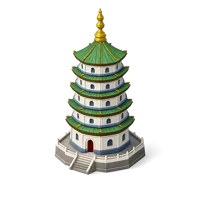 Green Porcelain Tower of Nanjing 3D icon