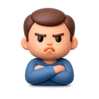 Pouting Man 3D icon