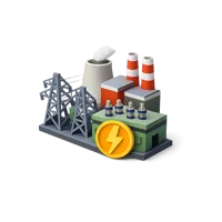 Amber Power Grid 3D icon