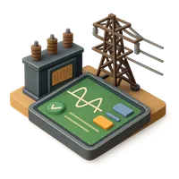 Power Grid Management System 3D icon