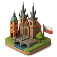 Prague, Czech Republic 3D icon