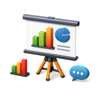 Blue Presentation 3D icon