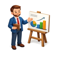Blue Presenter 3D icon