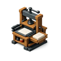 Brown Printing Press 3D icon