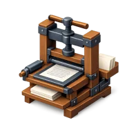 Printing Press 3D icon