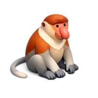 Orange Proboscis Monkey 3D icon