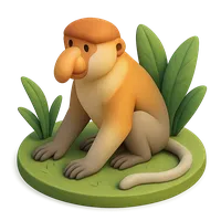 Proboscis Monkey 3D icon