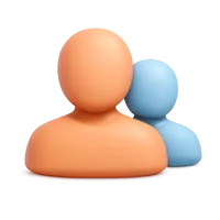 Orange Profile Silhouettes 3D icon