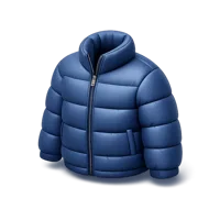 Blue Puffer Jacket 3D icon