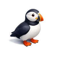 Blue Puffin 3D icon