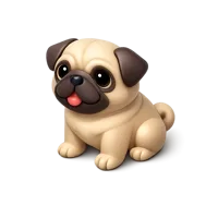 Amber Pug 3D icon