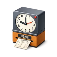 Orange Punch clock 3D icon