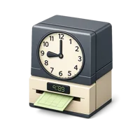 Blue Punch clock 3D icon