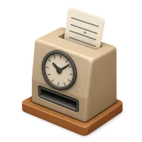 Punch clock 3D icon