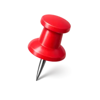 Red Push Pin 3D icon