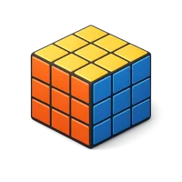Blue Puzzle Cube 3D icon