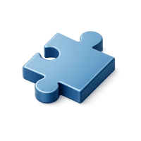 Blue Puzzle Piece 3D icon