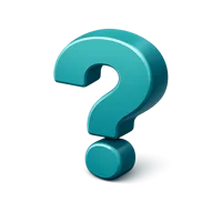 Teal Question Mark 3D icon