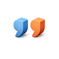 Orange Quotation Marks 3D icon