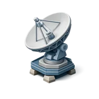 Blue Radio telescope 3D icon