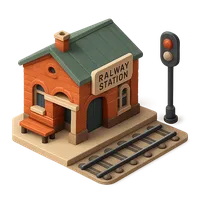 Railway Station 3D icon