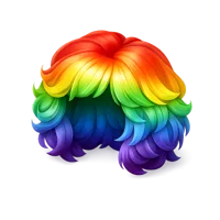Rainbow Wig 3D icon