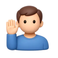 Raised Hand Man 3D icon