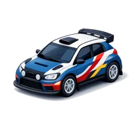 Blue Rally Car 3D icon