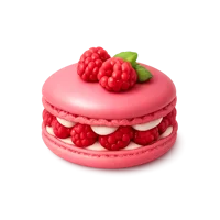 Raspberry Macaron 3D icon