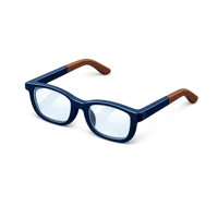 Blue Reading Glasses 3D icon