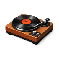 Orange Record Player 3D icon