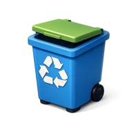 Blue Recycling Bin 3D icon