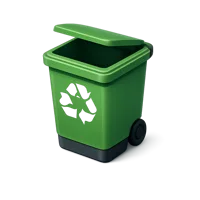 Green Recycling Bin 3D icon
