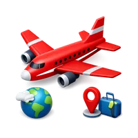 Red Airplane 3D icon