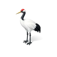 Red-Crowned Crane 3D icon