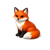 Orange Red Fox 3D icon