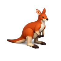 Orange Red Kangaroo 3D icon