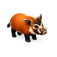Orange Red River Hog 3D icon