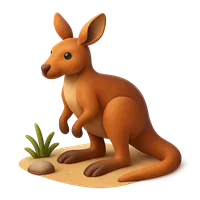 Red Kangaroo 3D icon