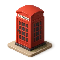 Red Telephone Box 3D icon