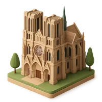 Reims Cathedral 3D icon