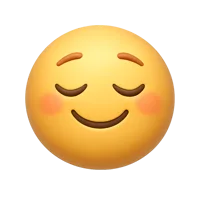 Relieved Face 3D icon