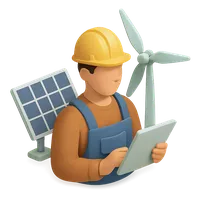 Renewable Energy Technician 3D icon