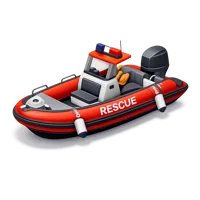Red Rescue Boat 3D icon