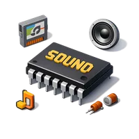 Retro Sound Chip 3D icon