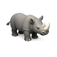Grey Rhinoceros 3D icon
