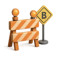 Road Block Sign 3D icon